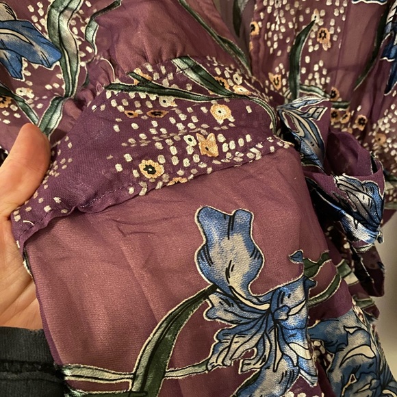 NWT For Love And Lemons Purple Floral Cleo Dress sz XS - Picture 10 of 12